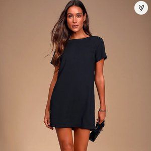 Lulu's Shift and Shout Black Shift Dress